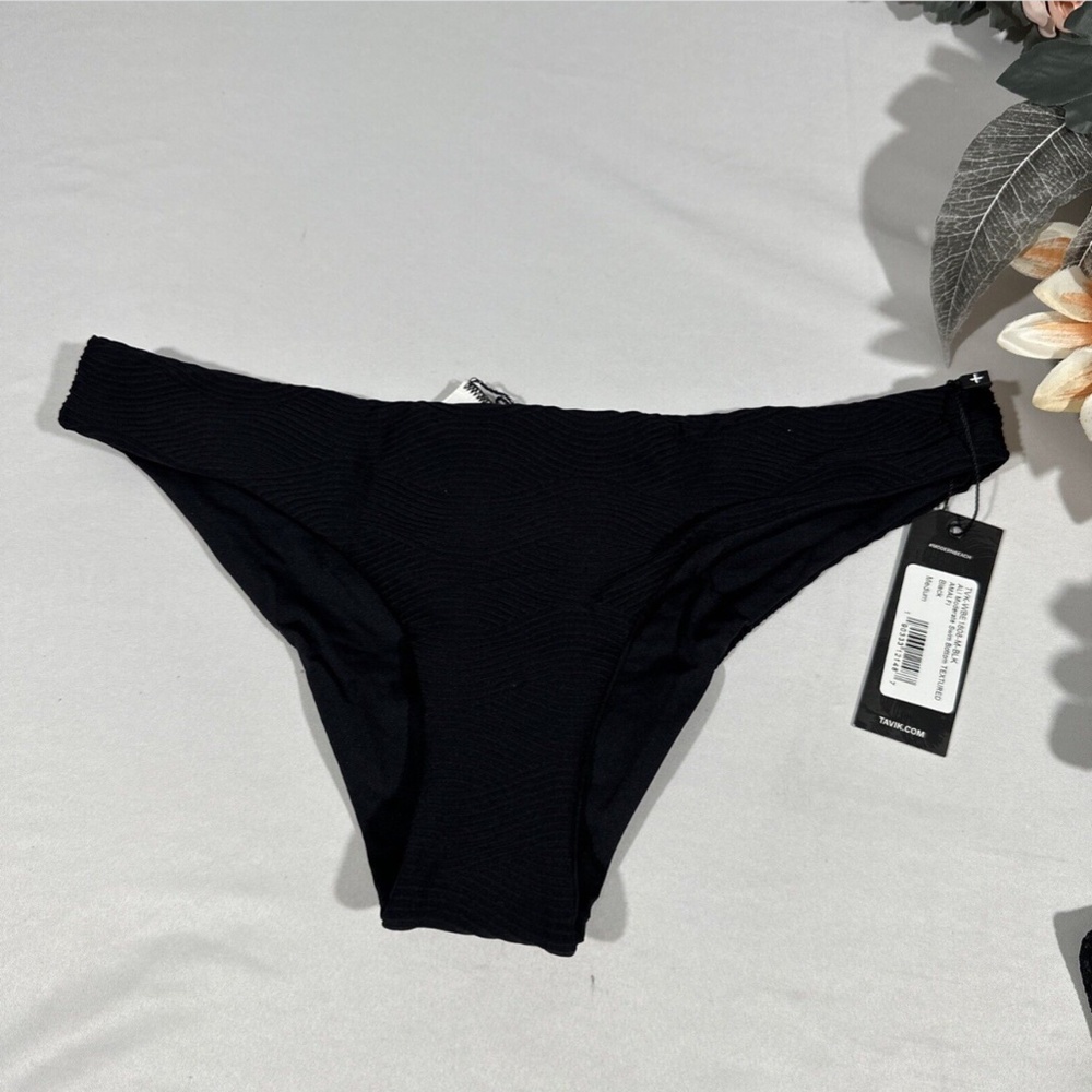 NWT Tavik [ Medium ] Ali Moderate Bikini Bottom in Textured Amalfi Black‎